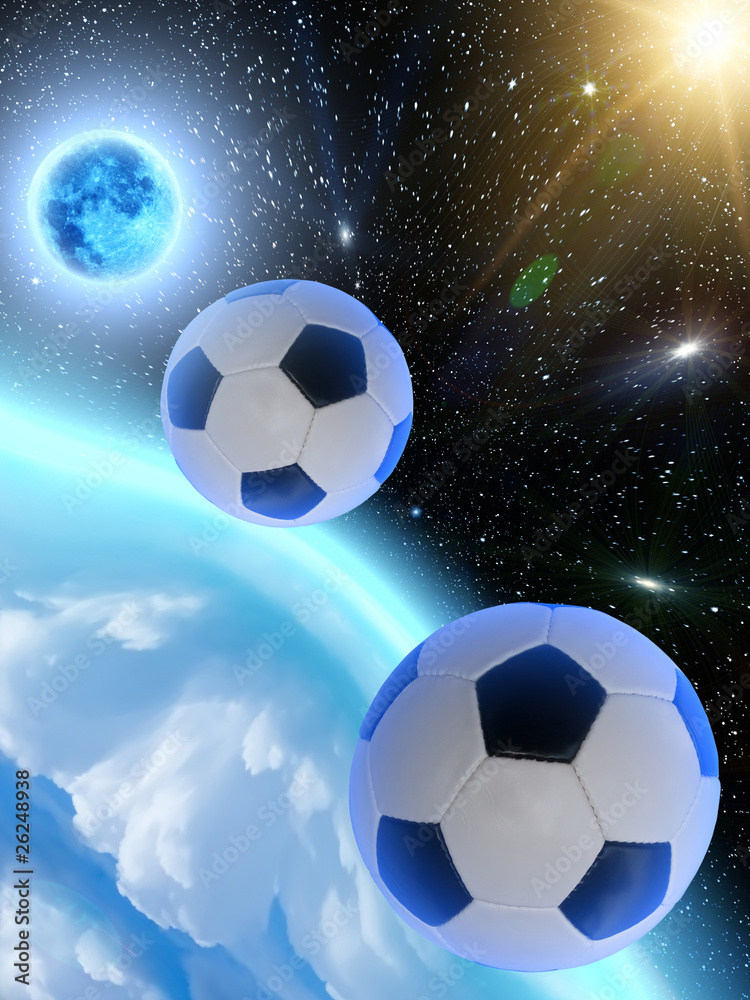 Fototapeta premium Sky stars balls Earth moon