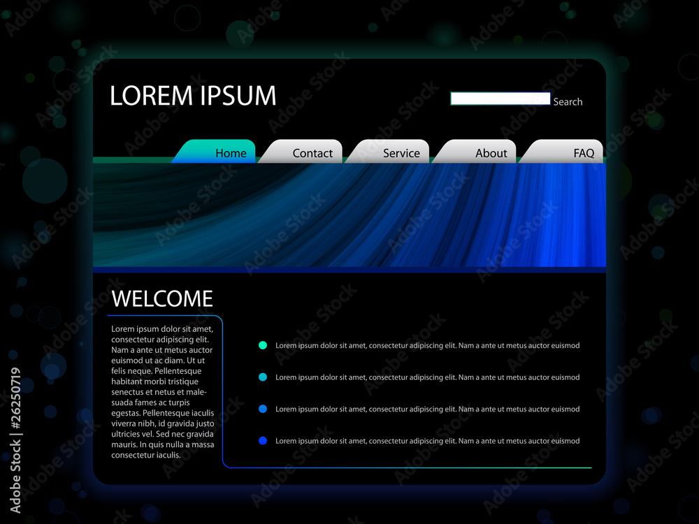 Website Layout Template in Blue Color Website Layout Template in Blue Color
