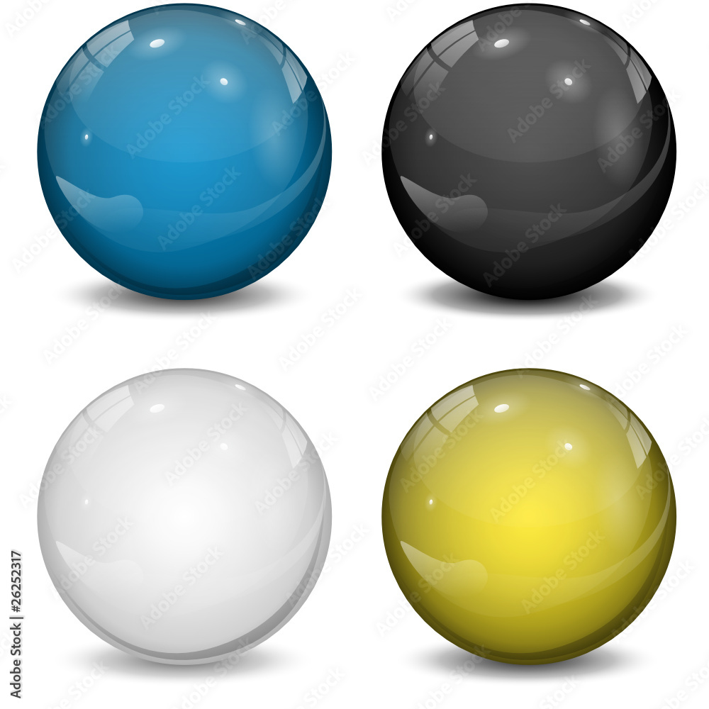 vector collection of glass spheres