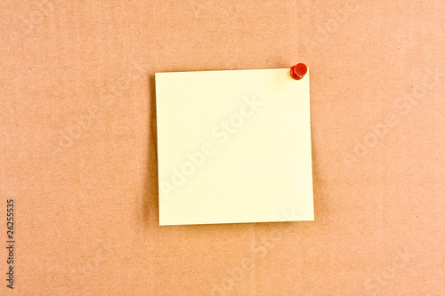 Three reminder notes  with pin on cardboard
