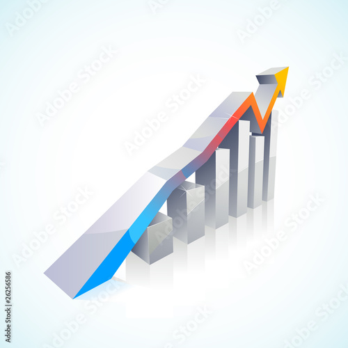 vector 3d Stock Market Bar Graph