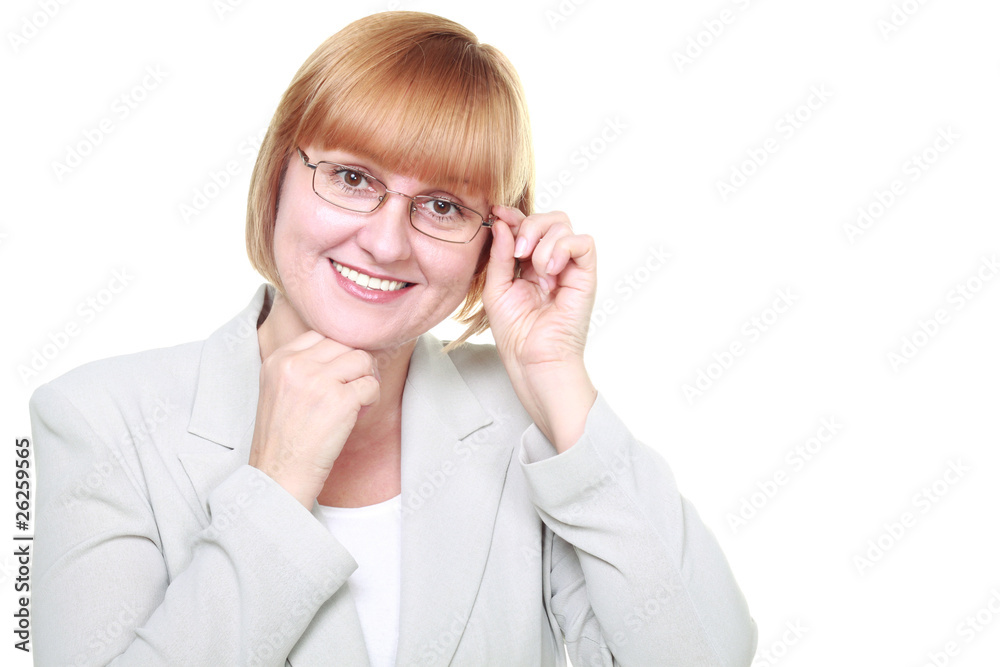 Middleaged kind woman in sunglasses