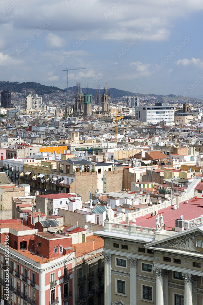 view on the barcelona city view on the barcelona city