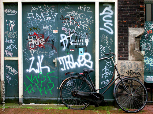 Bicycle and Graffiti in Amsterdam