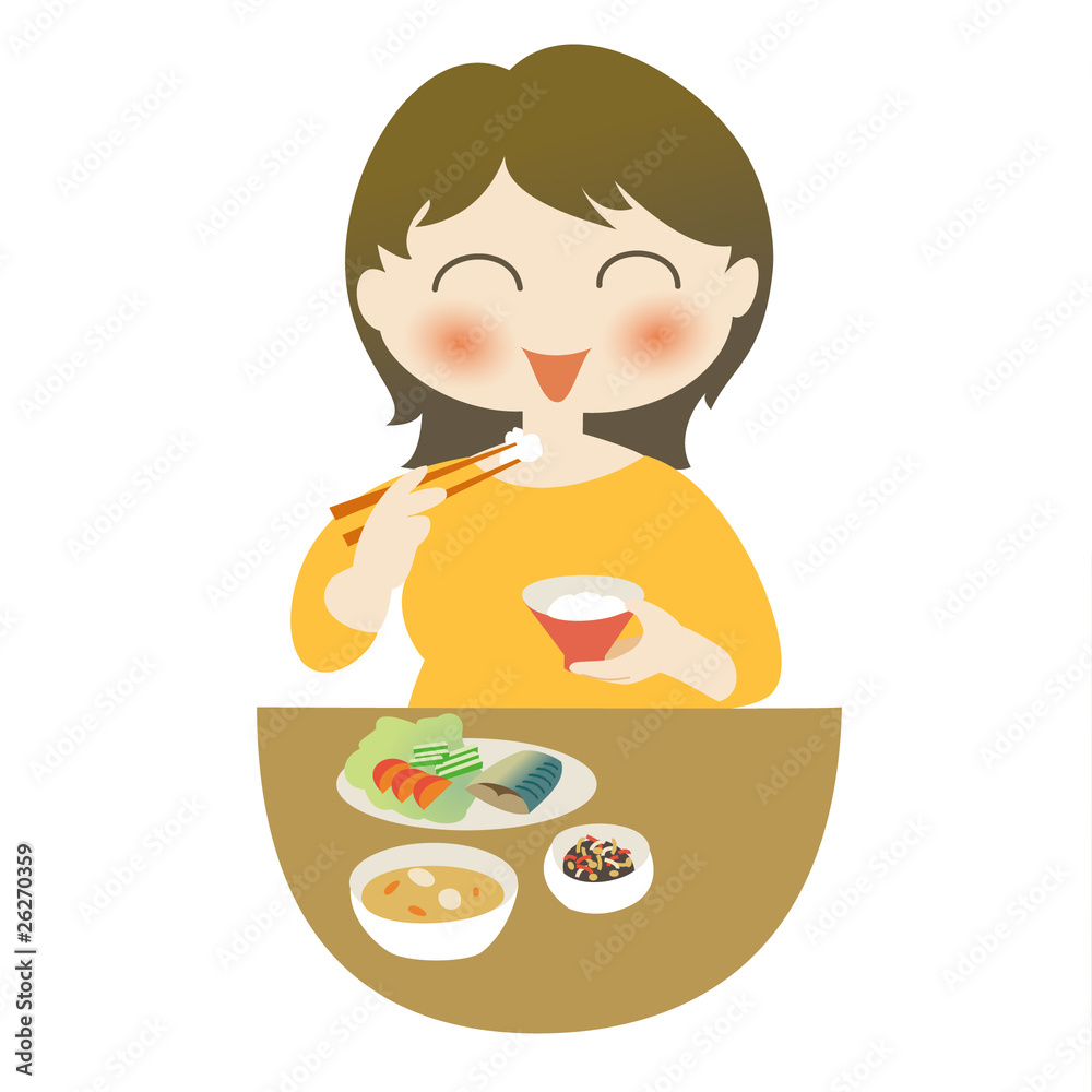 食事をする女性──和食 食事をする女性──和食