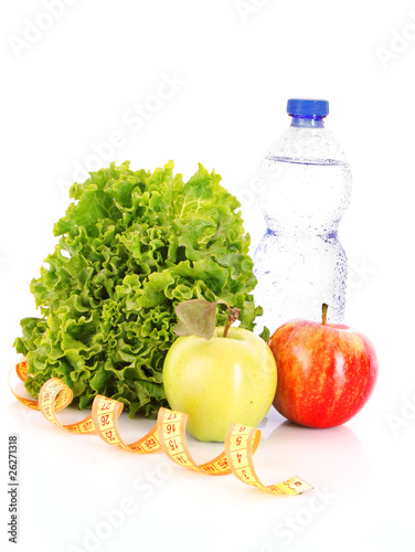 healthy living requires water, fruits and exercise