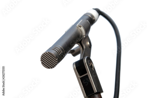 high resolution microphone on blue sky background photo