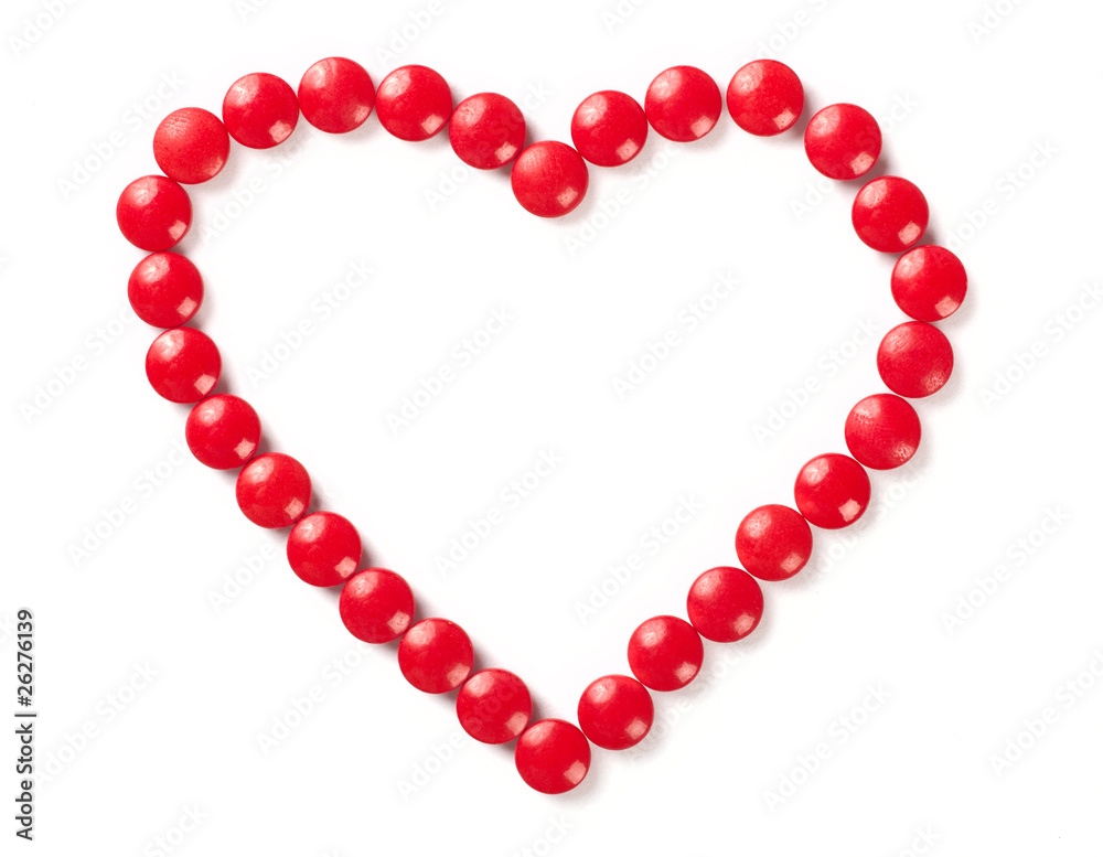 Pills in the shape of a heart isolated on white Pills in the shape of a heart isolated on white
