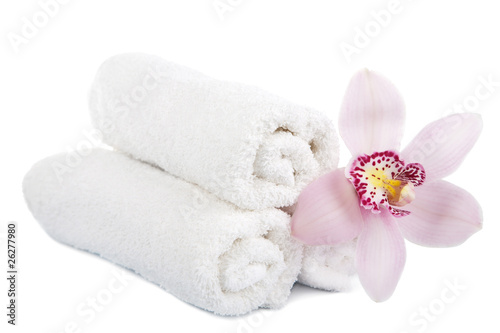 flower and towels
