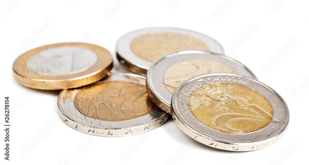 euro coins isolated