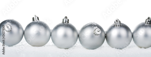 silver christmas balls isolated