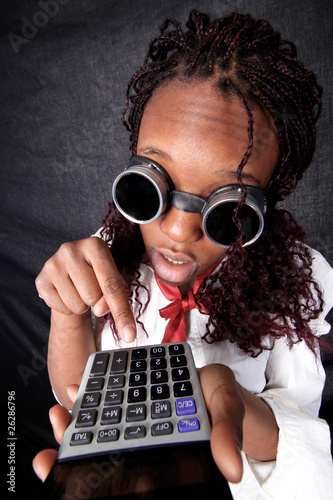 afro american with calculator