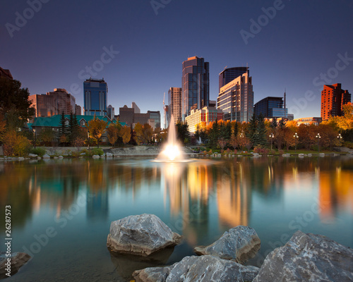Calgary downtown view from Princess Island photo