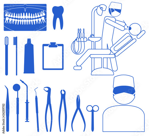 dentist, medical icon set