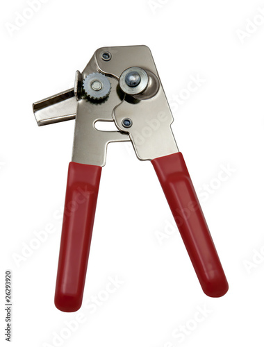 Can Opener with Red Handle - Blade Side photo