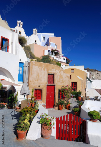 Oia village in island of Thira (Santorini - Cyclades), Greece