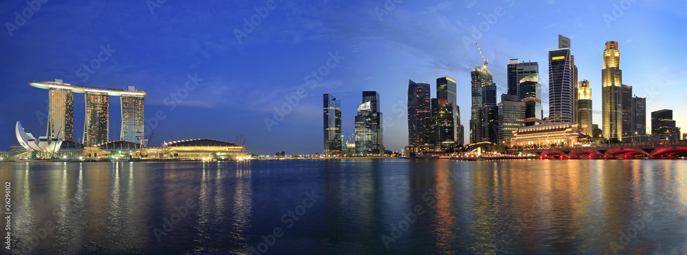 Obraz premium Singapore Cityscape from the Esplanade Panorama