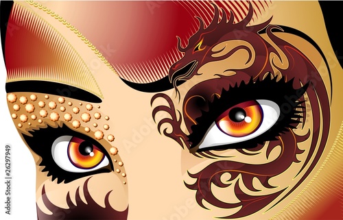 Occhi di Donna Drago-Dragon Woman Eyes-Vector