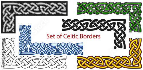 Vector set of Celtic style borders