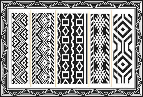 Set of ancient american indian patterns