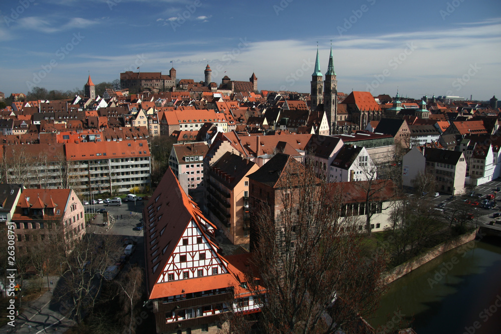 Obraz premium Henkersteg und Burg in Nürnberg
