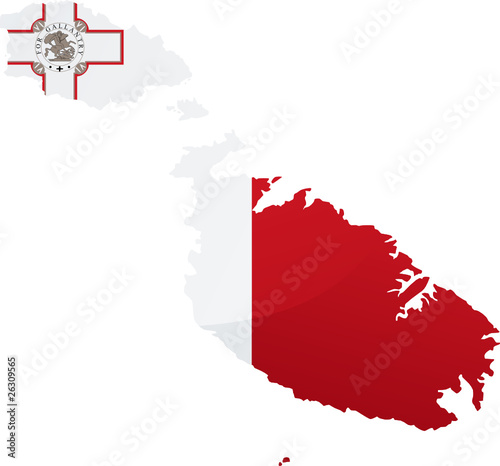 Carte de Malte drapeau métal (détouré)