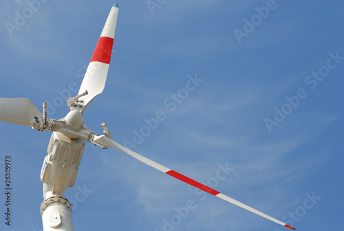 Wind turbine with blue sky