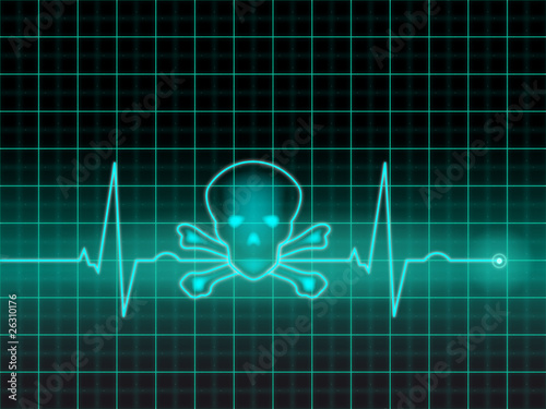 EKG mit Totenkopf