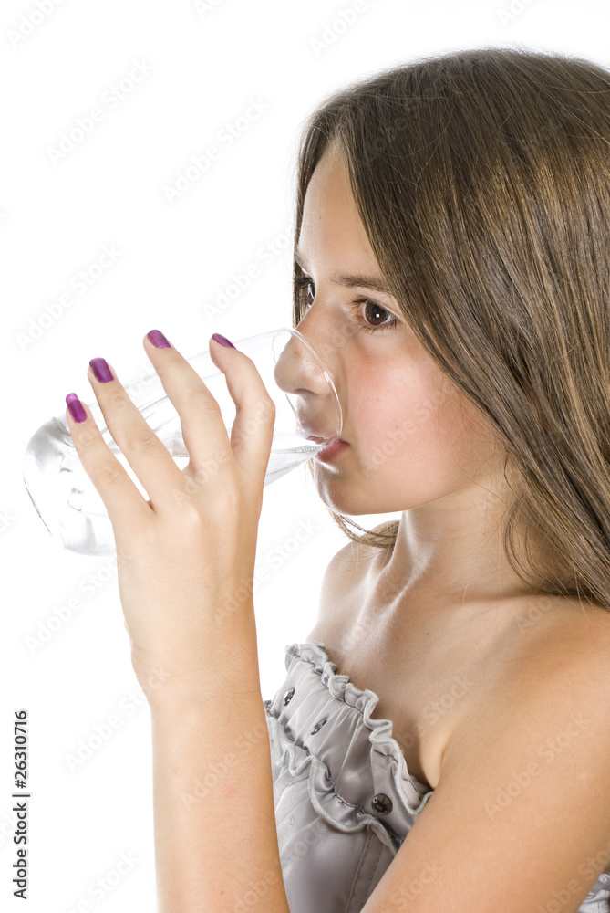 Young girl with glass of water Young girl with glass of water