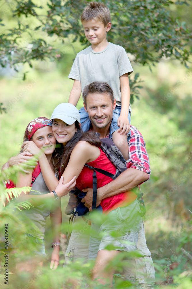 Fototapeta premium Family having fun on hiking day