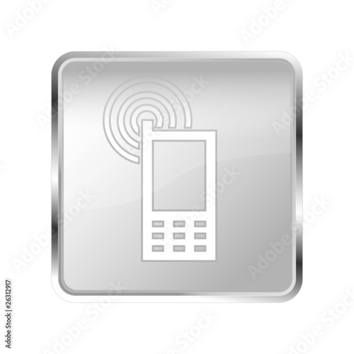 Button Handy silber