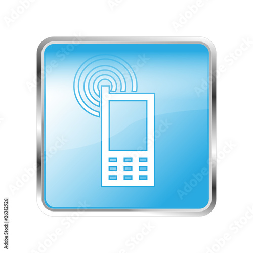 Button Handy blau