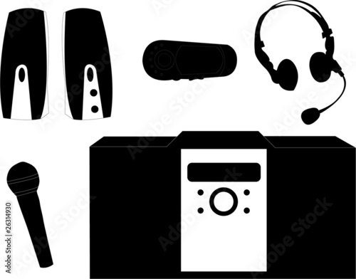 music equipmentsilhouette vector