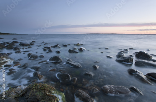 Fototapeta Naklejka Na Ścianę i Meble -  Twilight coast scene. Southern of Sweden.