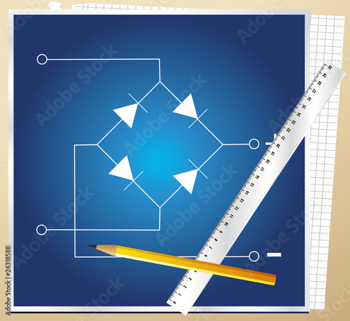 Technical schema of electric installations vector background