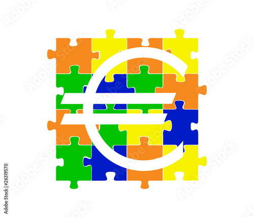 Transparent euro puzzle sign vector