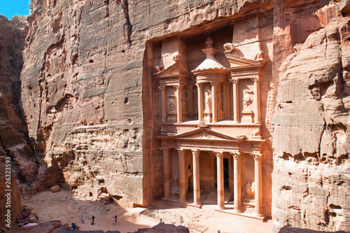 Treasury (Al-Khazneh) in ancient city of Petra in Jordan