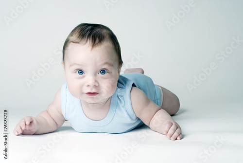 happy baby on a white background