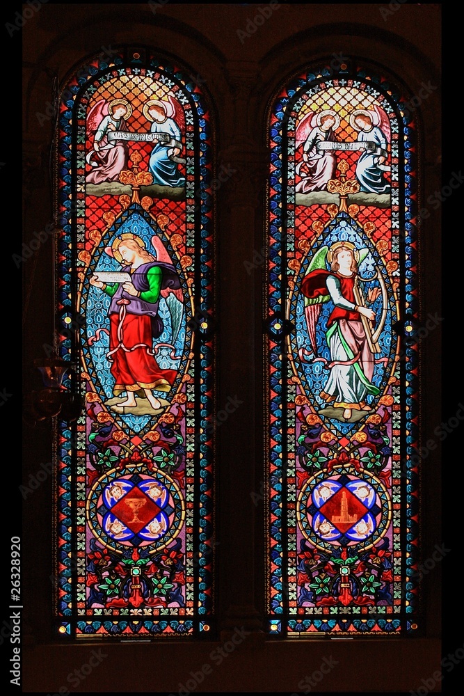 Montserrat monastery windows, Catalonia, Spain