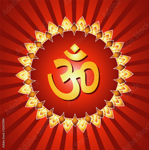 Spiritual Om On Lighting Background