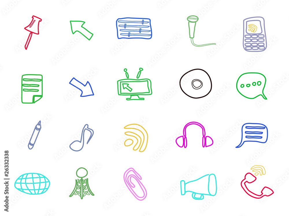 hand drawing website icons