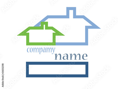 vector bussiness logo-house shape photo