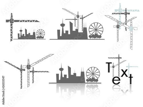 Set of elements for industrial design in the field of building