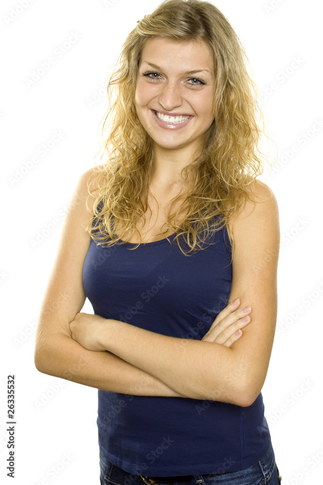 Young woman shows off her beautiful teeth Young woman shows off her beautiful teeth