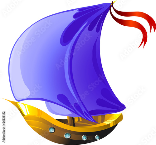 Cartoon sailing boat