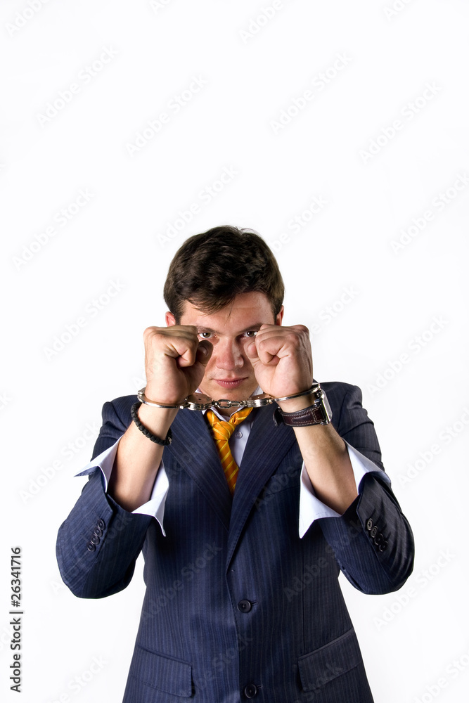 Businessman with handcuffs Businessman with handcuffs