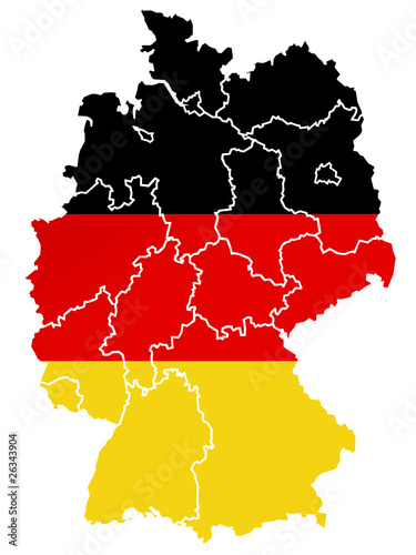 Deutschlandkarte in Länderfarben