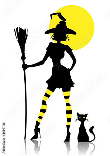 witch with cat