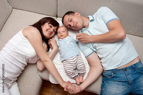 Baby with parents