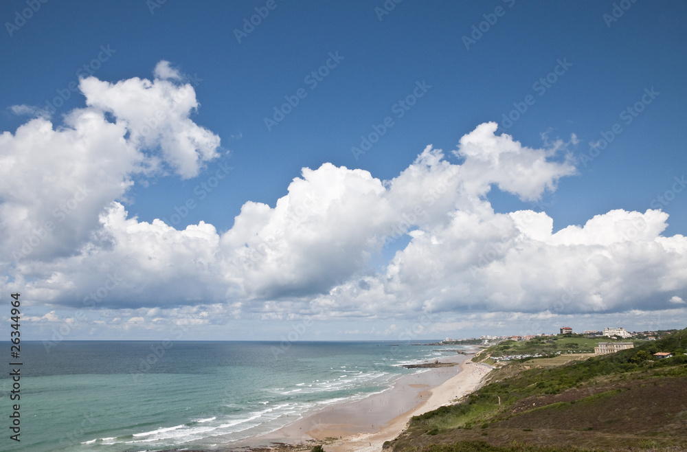 Seascape of the french Atlantic coast with a beautiful sky